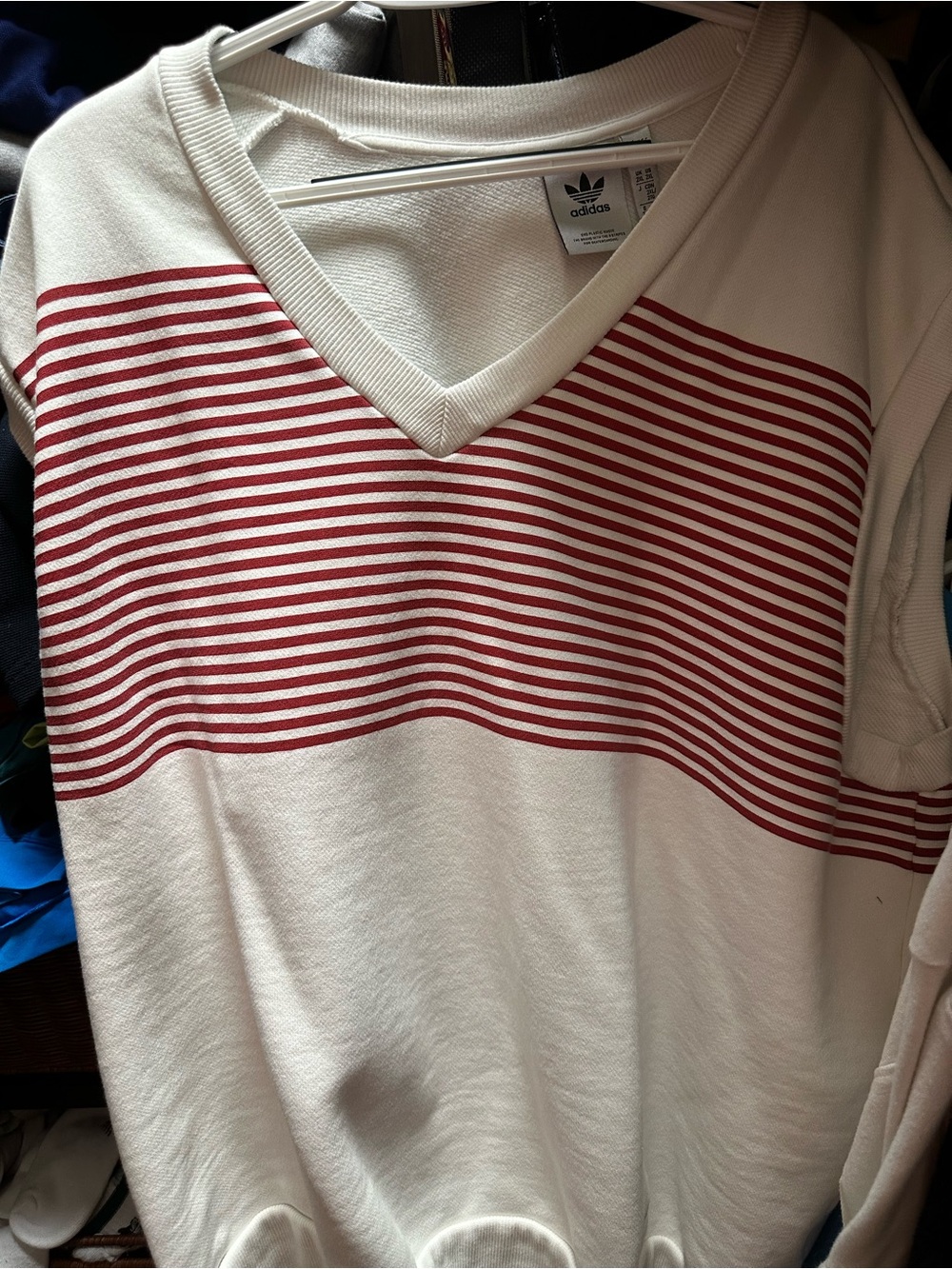 adidas Men’s Shmoofoil V-Neck Red Stripe Sweater Vest